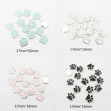 30pcs/bag Enamel Dog Paw Charm Pendant DIY Jewelry Making
