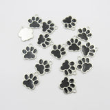 30pcs/bag Enamel Dog Paw Charm Pendant DIY Jewelry Making