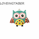 Enamel Owl Necklace Pendant, 10pcs/lot, 45mm*38mm Size