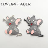Sweet Elephant Pendant Full Enamel 10pcs for Kids Necklace Making
