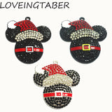 44mm 10pcs Christmas Santa Minnie Rhinestone Pendants