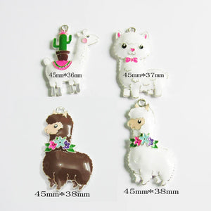 10pcs Cute Llama Pendants for Chunky Jewelry Making