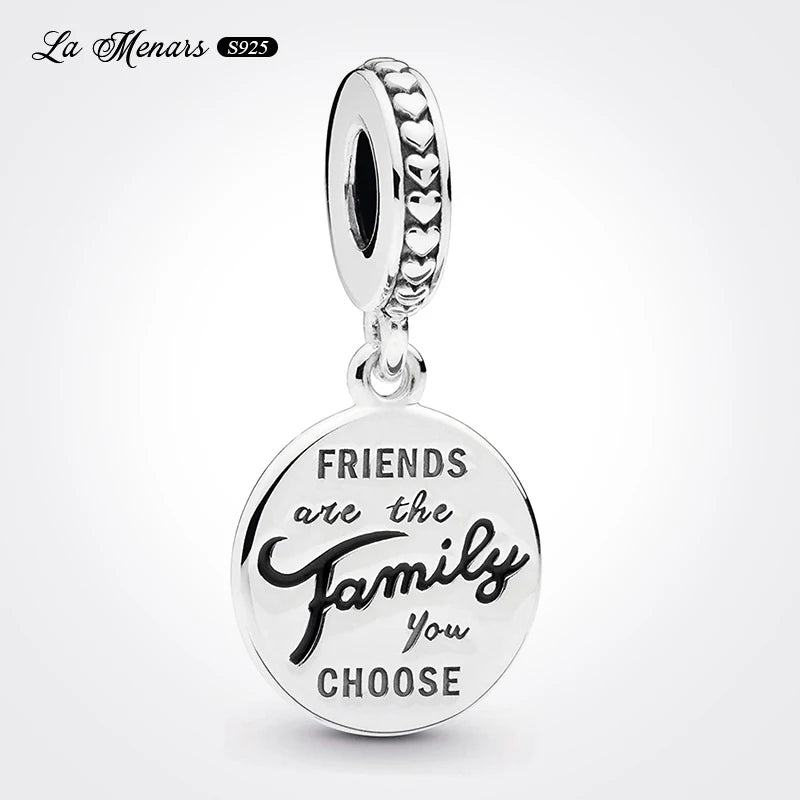 Family Bead Charm Bracelet Silver Plating DIY Jewelry