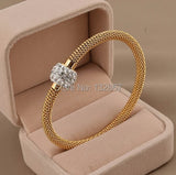Stainless Steel Open Bangle with CZ Drill