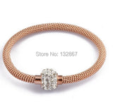 Stainless Steel Open Bangle with CZ Drill