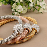 Stainless Steel Open Bangle with CZ Drill