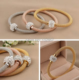 Stainless Steel Open Bangle with CZ Drill