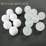 Matte Solid Acrylic Beads 12mm/20mm White/Clear 500pcs/105pcs