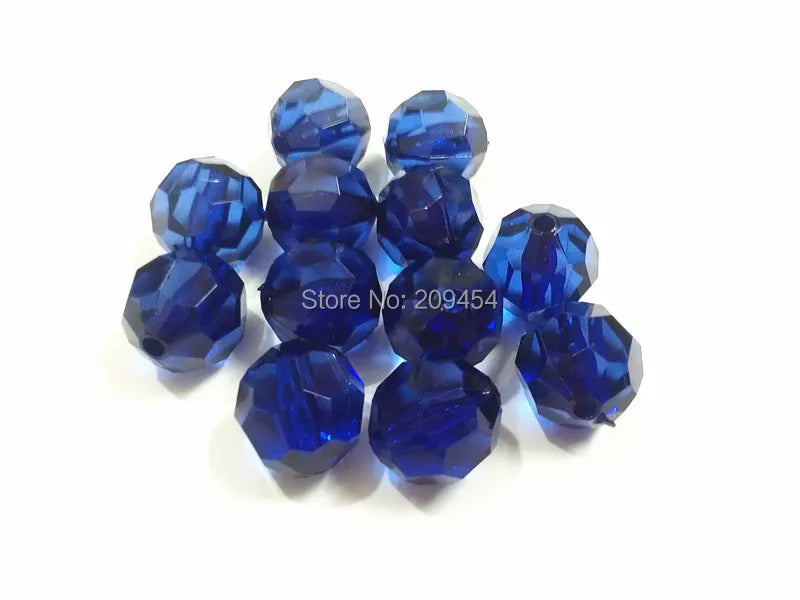 Dark/Navy Transparent Big Acrylic Beads - 10mm/12mm/14mm/16mm/18mm/20