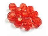 Red Transparent Big Faceted Acrylic Chunky Beads 10-20mm