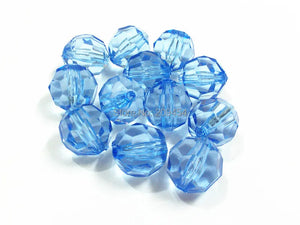 10mm-20mm Sky Transparent Faceted Acrylic Beads