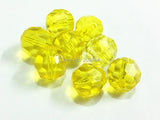 Yellow Transparent Big Faceted Beads - Choose Size First