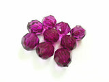 Dark Purple Transparent Big Faceted Beads - Choose Size First