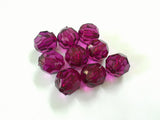 Dark Purple Transparent Big Faceted Beads - Choose Size First