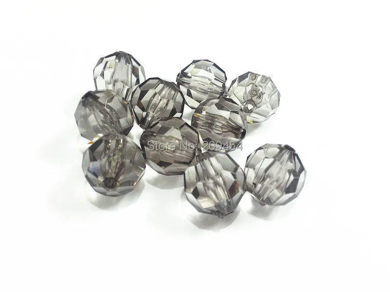 Grey Transparent Acrylic Beads - Choose Size: 10mm/12mm/14mm/16mm/18mm/20mm