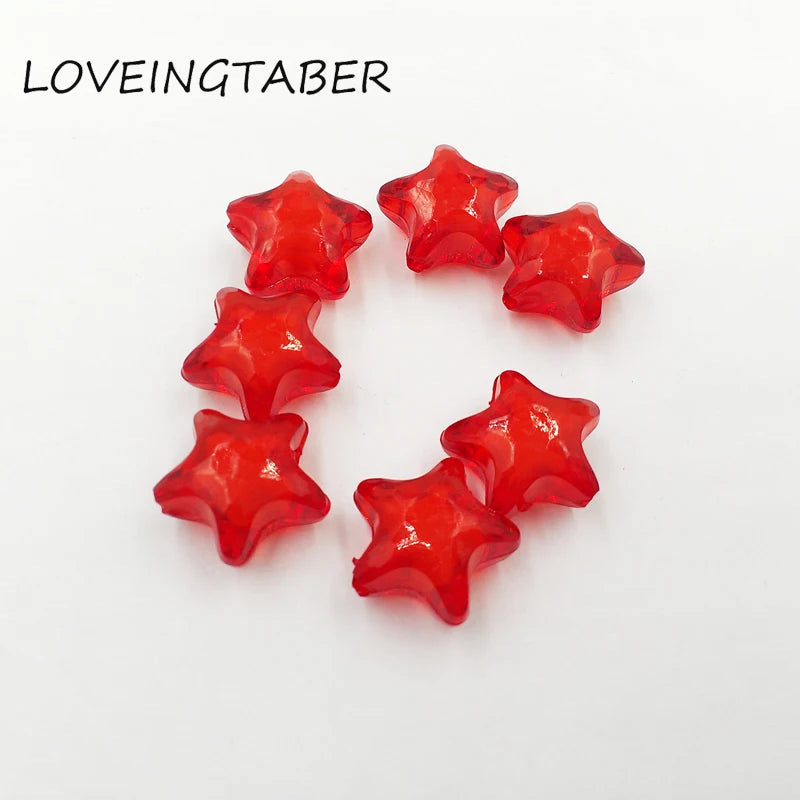 Red Acrylic Star Beads 12mm/16mm/20mm In Beads