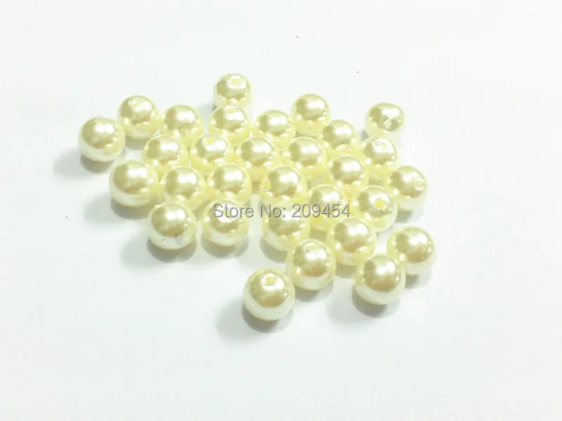 Beige Acrylic Pearl Beads, Various Sizes for Jewelry Making