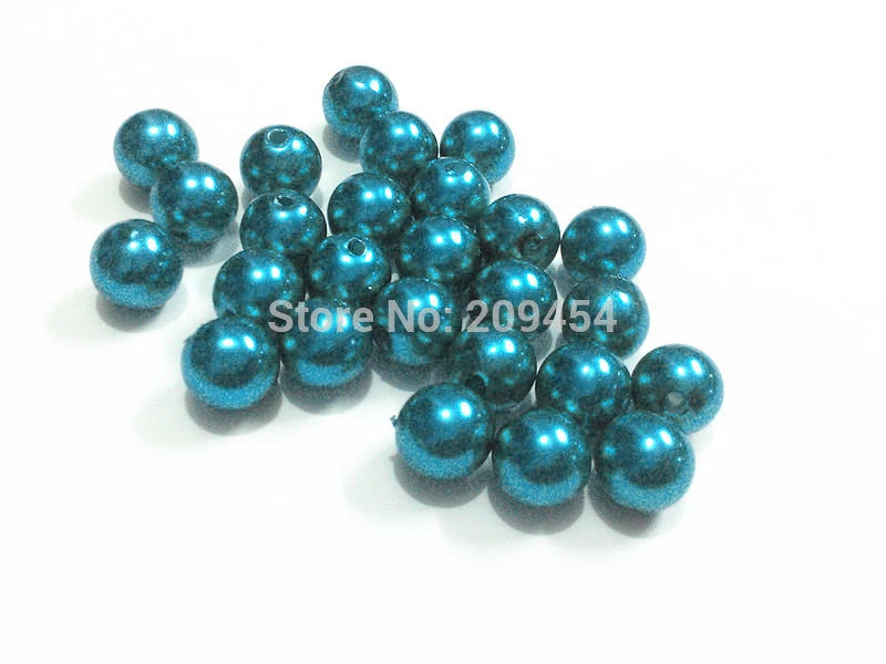Blue Acrylic Pearl Beads - Choose Size First
