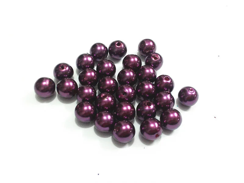 Dark Purple Acrylic Pearl Beads 6mm-25mm