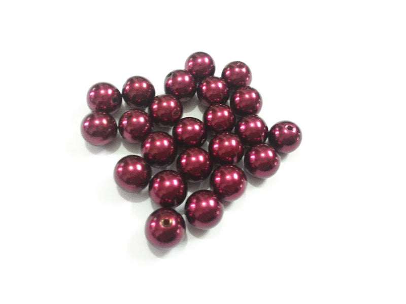 Dark Red-Purple Acrylic Pearl Beads 6-25mm
