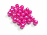Hotpink Acrylic Pearl Beads in Various Sizes for DIY Jewelry Making