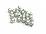 Matte-Silvery Acrylic Pearl Beads in Various Sizes for Jewelry Making