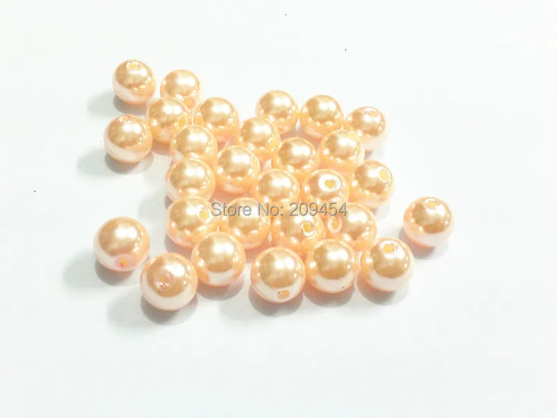 Mint Pink Acrylic Pearl Beads, Various Sizes for Jewelry Making
