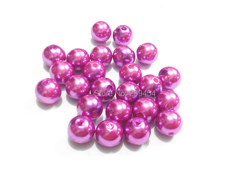 Red-Purple Acrylic Pearl Beads 6-25mm