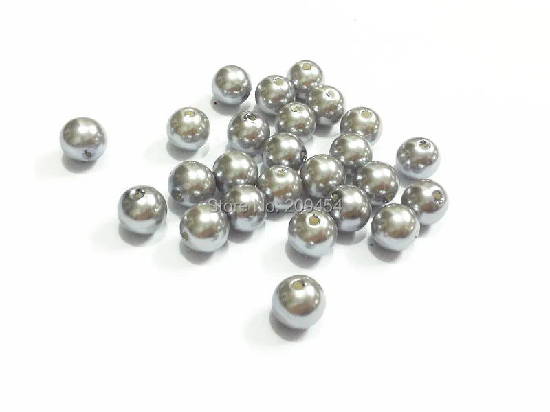 Silvery-Grey Acrylic Pearl Beads 6mm-25mm