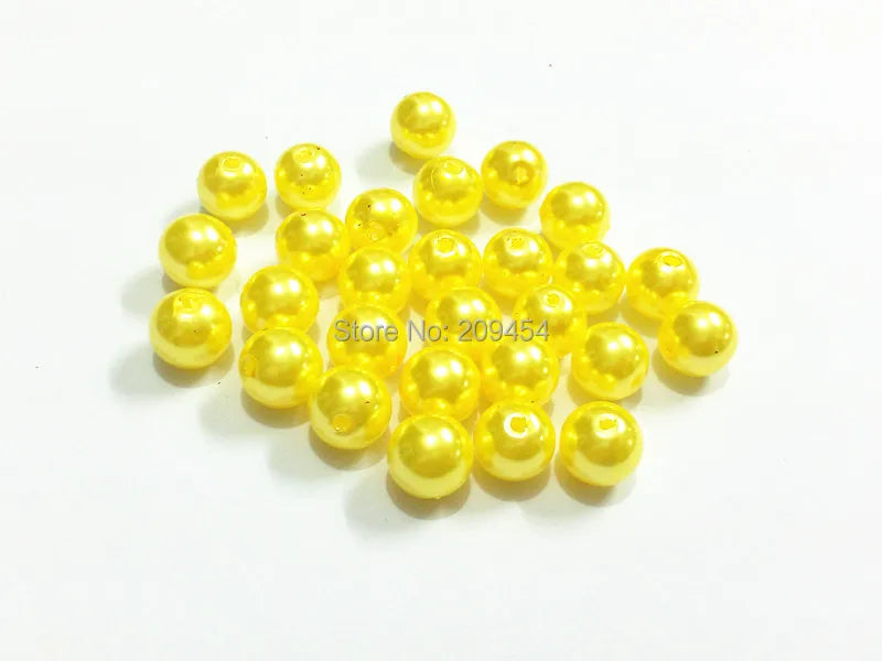 Yellow Acrylic Pearl Beads - Choose Size: 6mm to 25mm