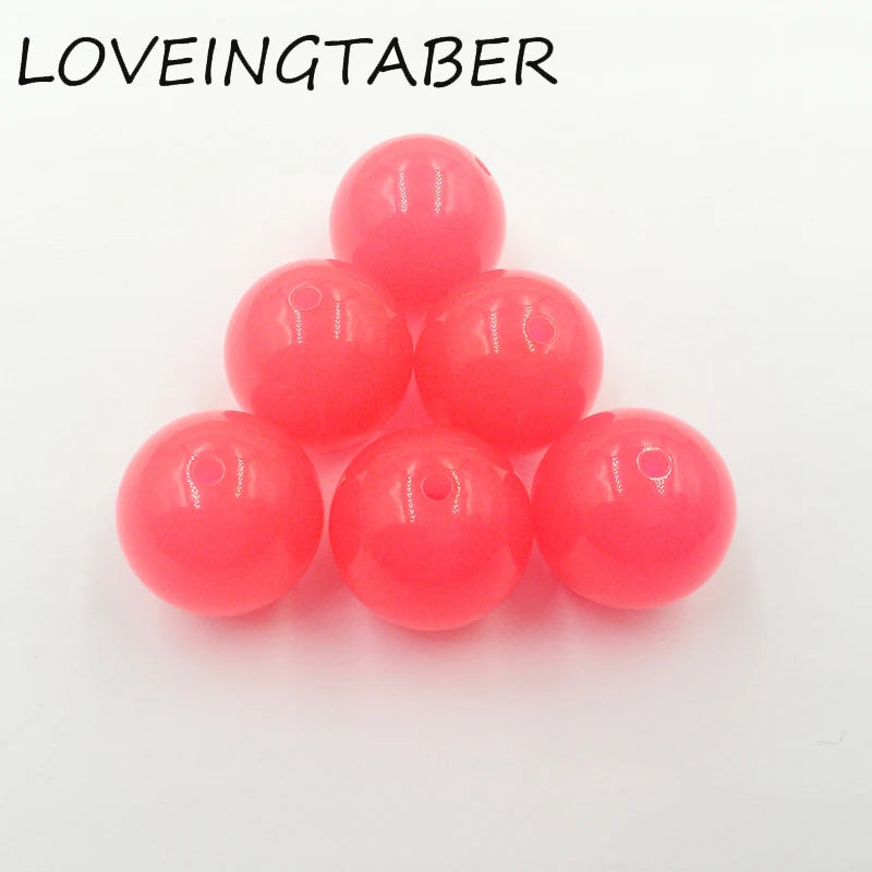 Bright Hotpink Chunky Acrylic Jelly Beads for Kids Jewelry Making