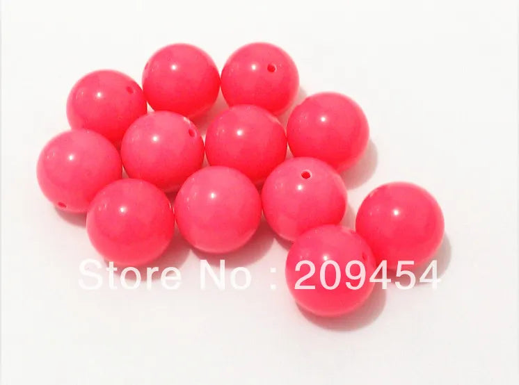 Neon Acrylic Solid Beads 6-20mm Bright Pink/Hotpink