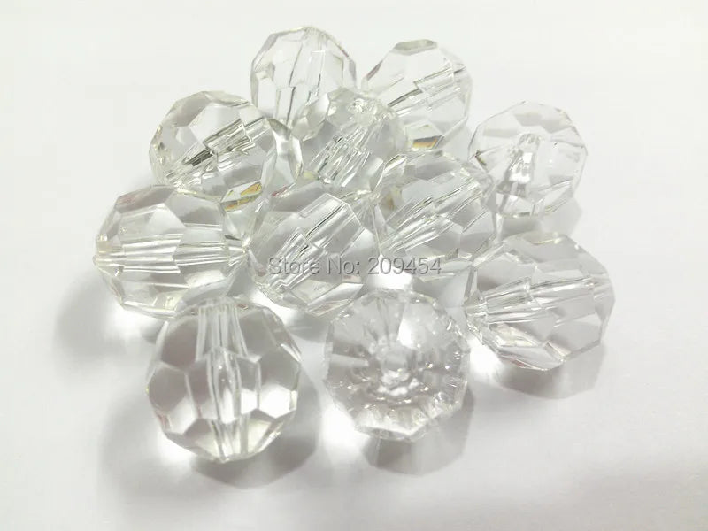 Clear Faceted Chunky Beads for Jewelry Making