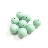 Dark Pea Green Acrylic Solid Beads in Various Sizes