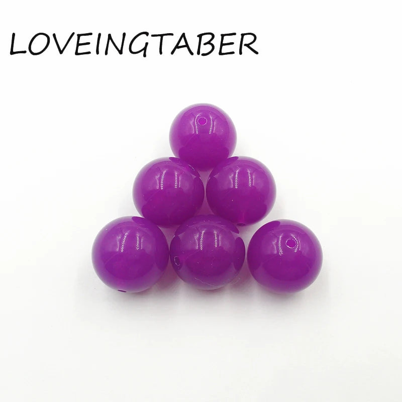 Dark Purple Chunky Acrylic Jelly Beads for Kids Jewelry