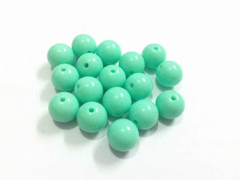 Pastel Mint Green Acrylic Solid Beads 6mm-20mm for Jewelry Making