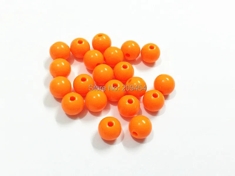 Orange Acrylic Solid Beads 6mm-20mm