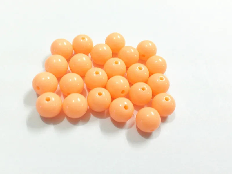 Pastel Peach Acrylic Solid Beads For Jewelry Making