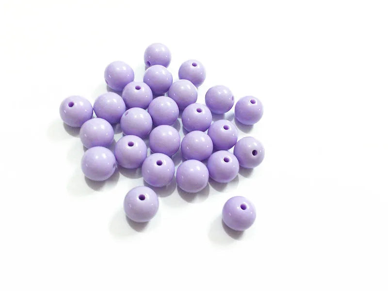Pastel Purple Acrylic Solid Beads - Choose Size First