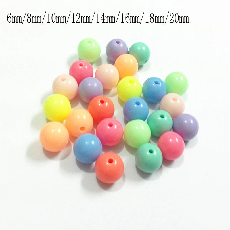 Pastel/Spring Acrylic Solid Beads For Chunky Kids/DIY/Hand