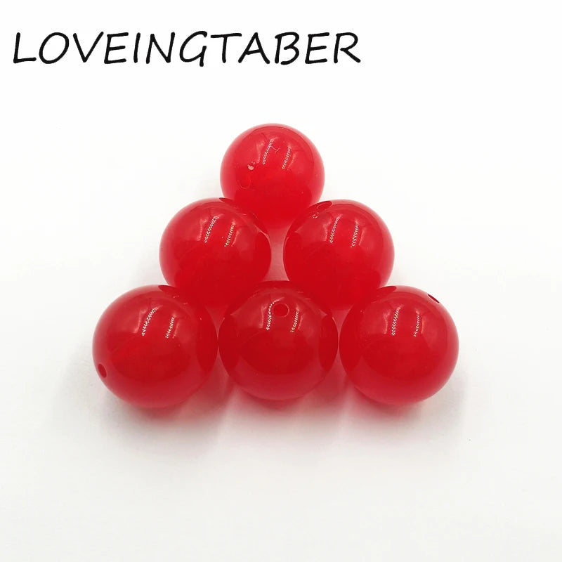 6mm-20mm Red Chunky Acrylic Jelly Beads Kids Jewelry
