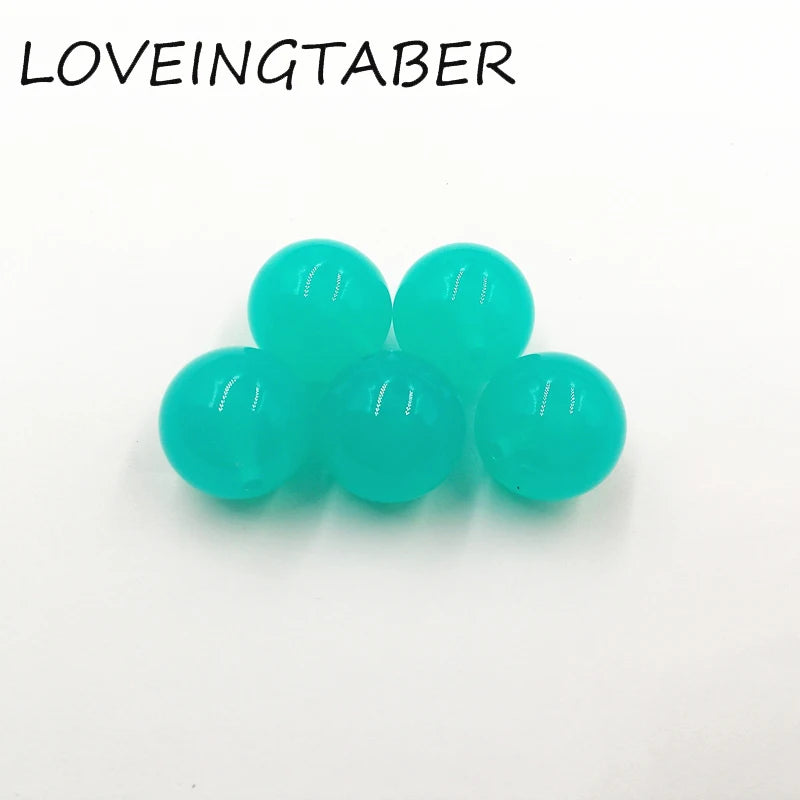 Tq-Green Chunky Acrylic Jelly Beads for Kids Jewelry