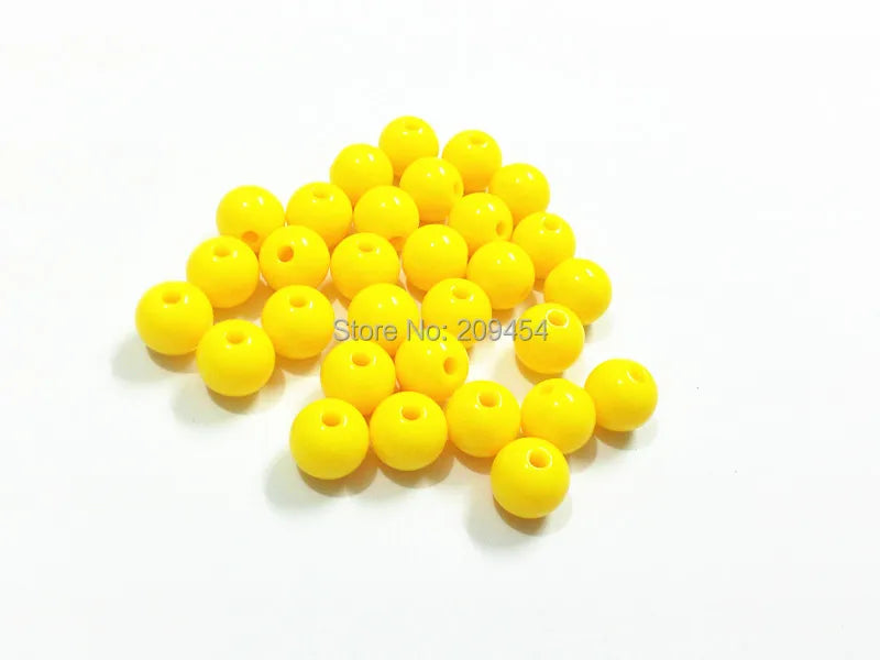 Yellow Acrylic Solid Beads 6mm-20mm