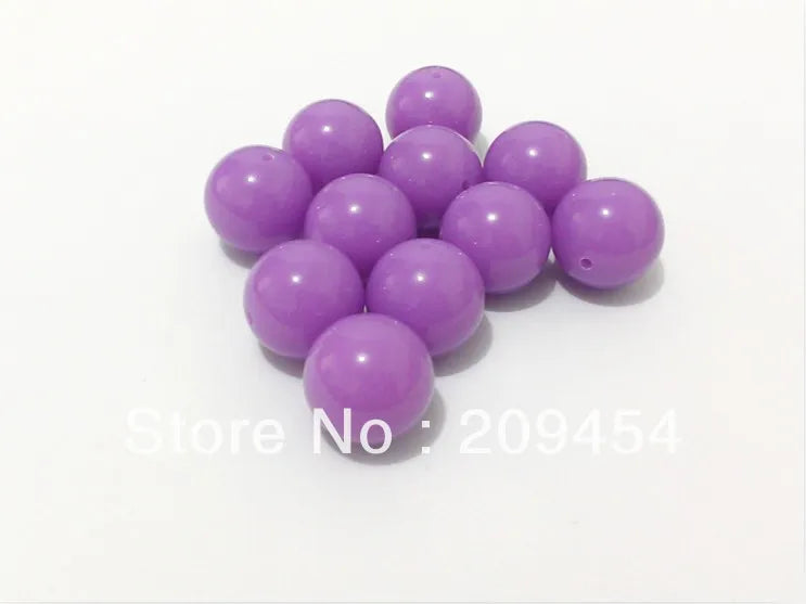 Neon Light Purple Acrylic Solid Beads - Choose Size 6mm-20mm