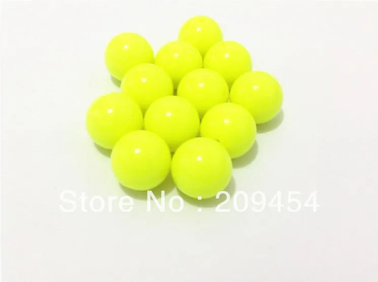 Neon Yellow Acrylic Chunky Beads for Kids Necklace - Choose Size