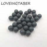 Dark Grey Acrylic Solid Beads for DIY Necklace Bracelet Making