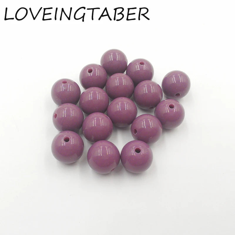 8-20mm Dark Purple Acrylic Solid Beads DIY Necklace Bracelet