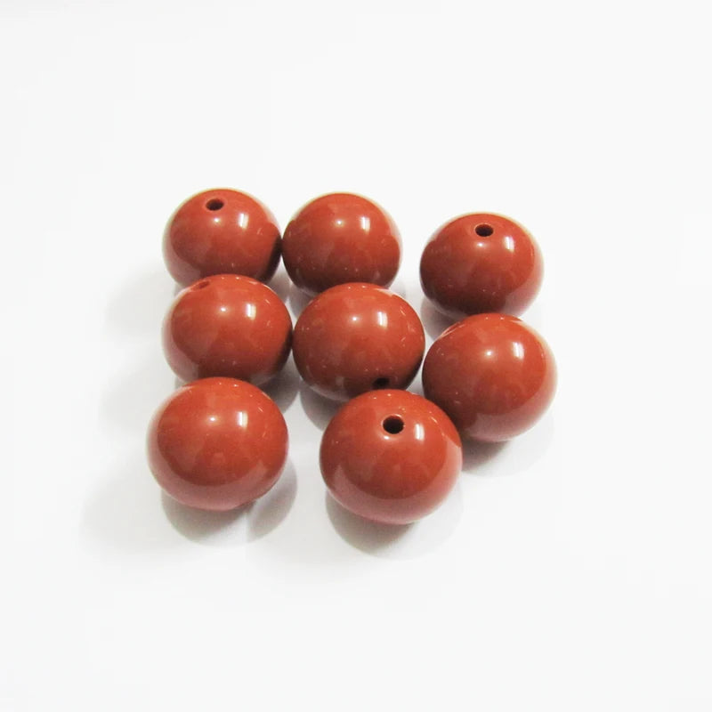 Caramel/Red Brown Acrylic Solid Beads - Chunky Jewelry - Choose Size