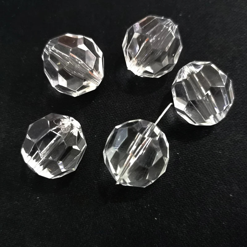 Clear Big Faceted Beads - 6mm to 20mm - Jewelry Accessories