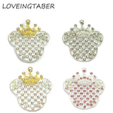 10pcs Crown Minnie Rhinestone Pendants for Chunky Kids Necklace Making